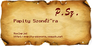Papity Szonóra névjegykártya